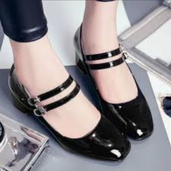 AMERICAN EAGLE ROUND TOE TWO ADJUSTABLE BUCKLE WOMEN"S MARY JANE STYLE S… - Picture 1 of 12